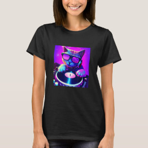 Cat DJ Vaporwave  Esthetic Men Boys Girls Women A T-Shirt