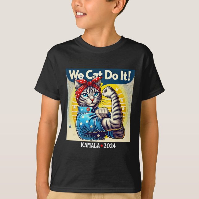 Cat Do It Kamala Harris Supporter Childless Cat La T-Shirt (Front)