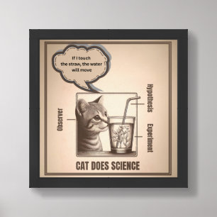 Cat does Science Scientifi method Framed Art