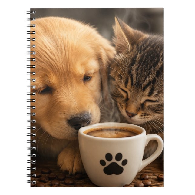 Cat Dog and Coffee Notebook (Front)