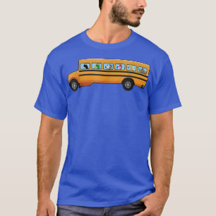 Cat, Dog And Duck In A School Bus Funny13  T-Shirt