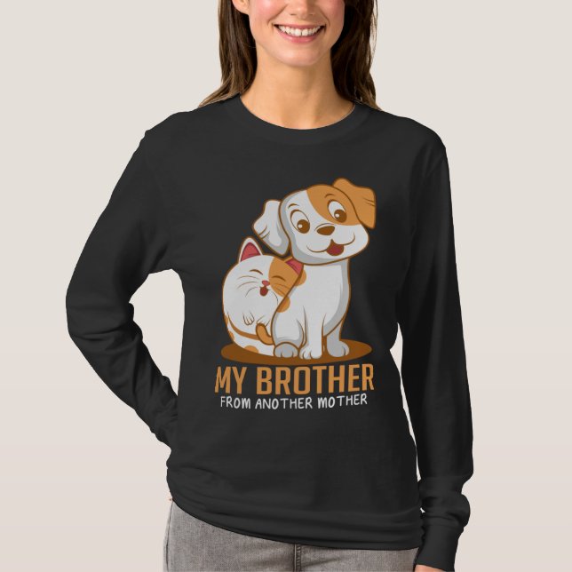 Cat Dog Brother  Animal T-Shirt (Front)