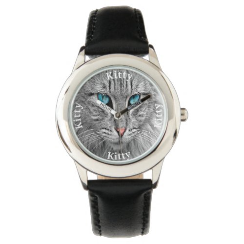 Cat dog custom photo name family pet watch