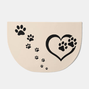Cat Dog Friendly Home Paw Prints Left-Open Doormat