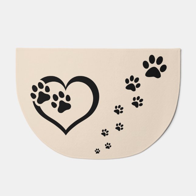 Cat Dog Friendly Home Paw Prints Right-Open Doormat (Front)