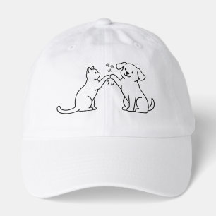 Cat Dog Heated Rivalry Art Tee Hat