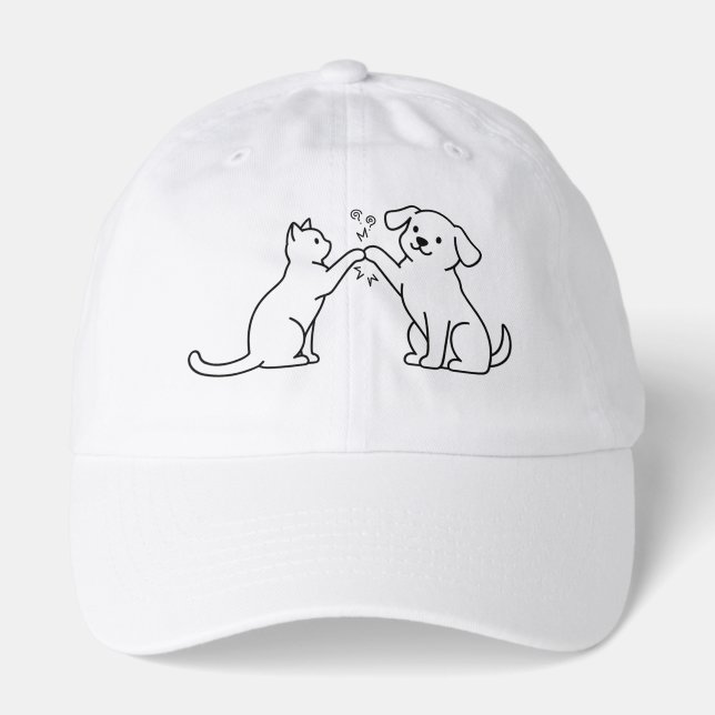 Cat Dog Heated Rivalry Art Tee Hat (Front)