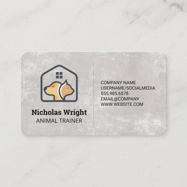 Cat Dog Home | Animals Shelter Services Business Card (Front)