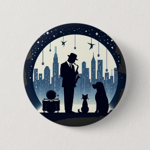 Cat, dog, Jazz  Button