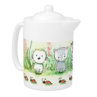 Cat Dog Ladybug Teapot