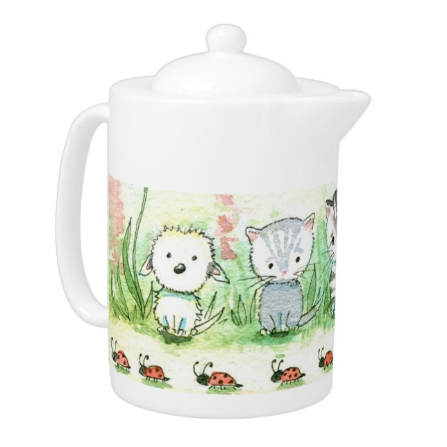 Cat Dog Ladybug Teapot (Left)