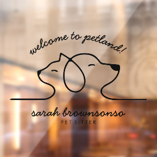 Cat Dog Line Logo Pethotel Petsitter large Window Cling
