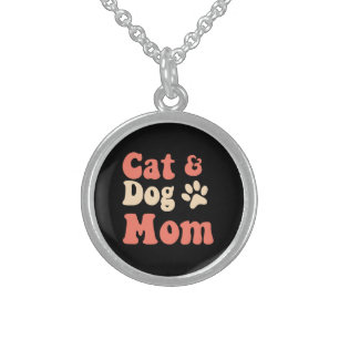 Cat Dog Mom Sterling Silver Necklace