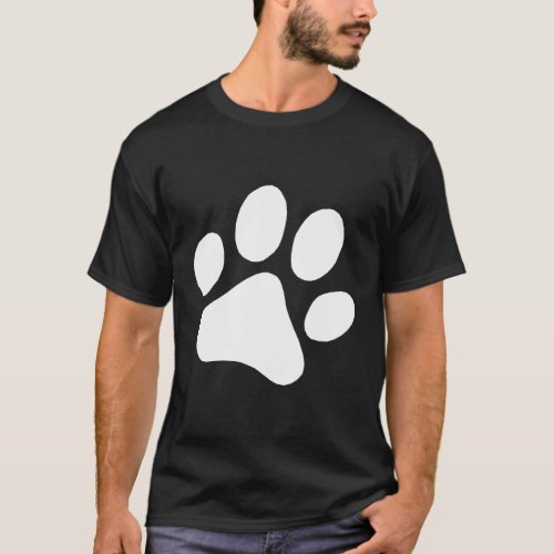 Cat Dog Paw Paw Print T_Shirt