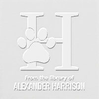 Cat Dog Paw Print Over Single Initial Name Book