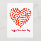 Cat Dog Paw Prints Funny Valentine's Day 