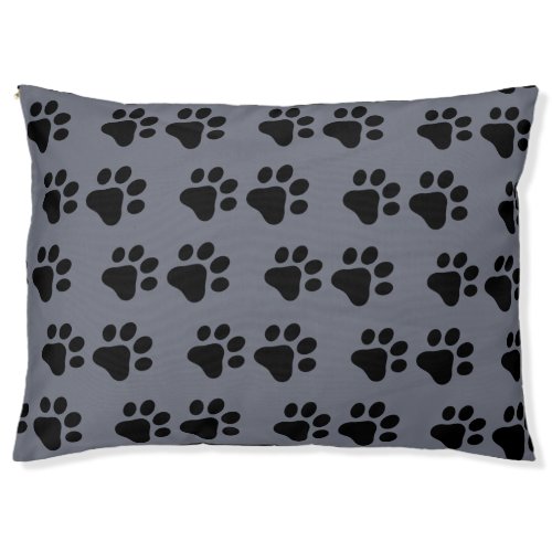 Cat  Dog paw prints _grey back ground  Pet Bed