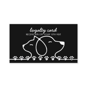 Cat Dog Paws printed punch Discount Loyalty Business Card