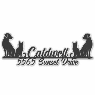 Cat & Dog Personalized Mailbox Sticker