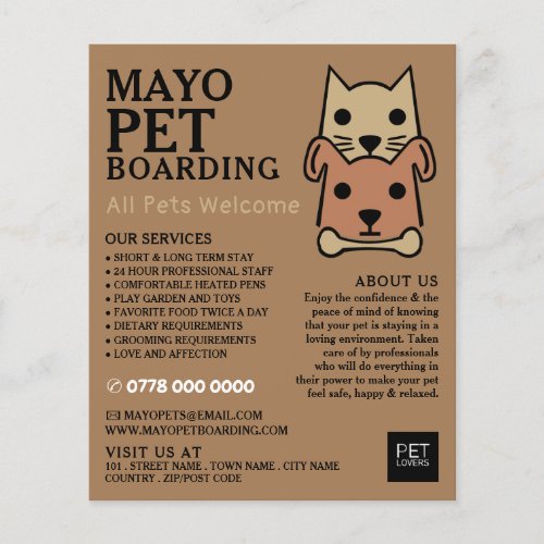 Cat  Dog Pet Boarding Advertising Flyer