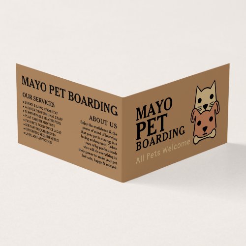 Cat  Dog Pet Boarding Detailed Business Card