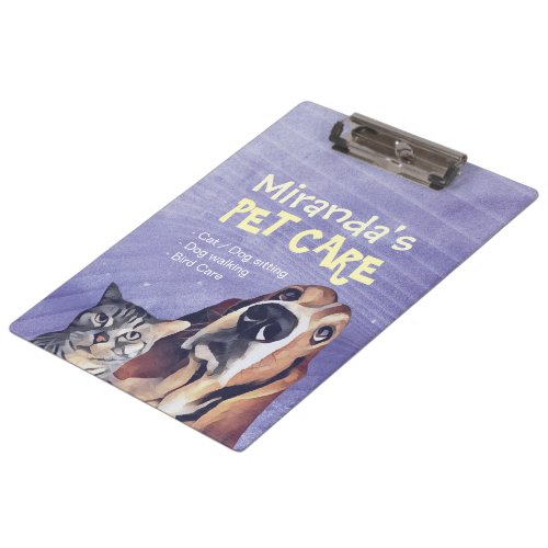 Cat  Dog Pet Care Grooming Sitting Shop Clipboard