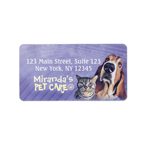 Cat  Dog Pet Care Grooming Sitting Shop Label