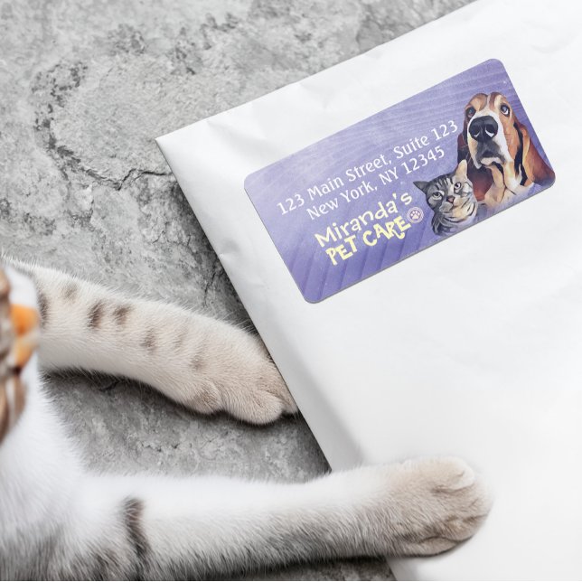 Cat & Dog Pet Care Grooming Sitting Shop Label (Creator Uploaded)