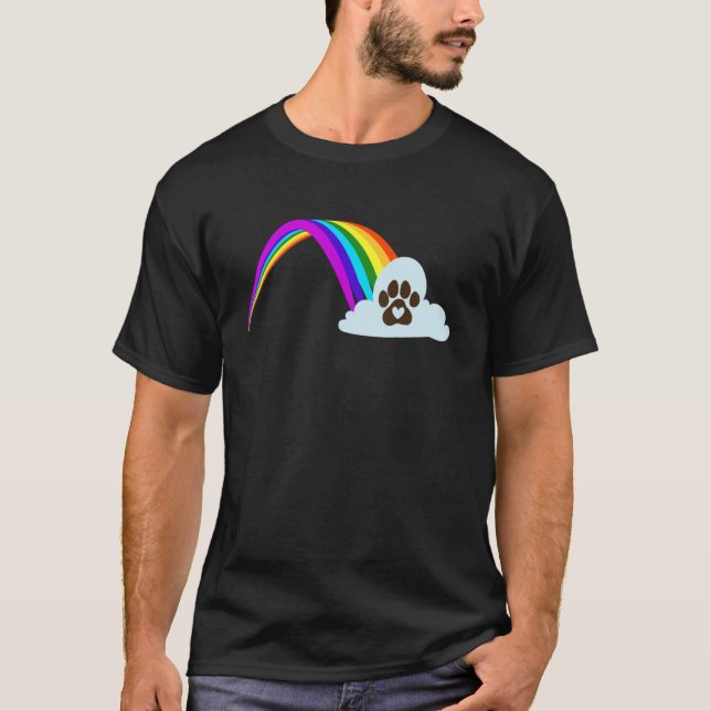 Cat Dog Pet Remembrance Rainbow Bridge T-Shirt (Front)
