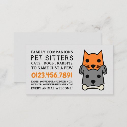 Cat  Dog Pet Sitter Business Card