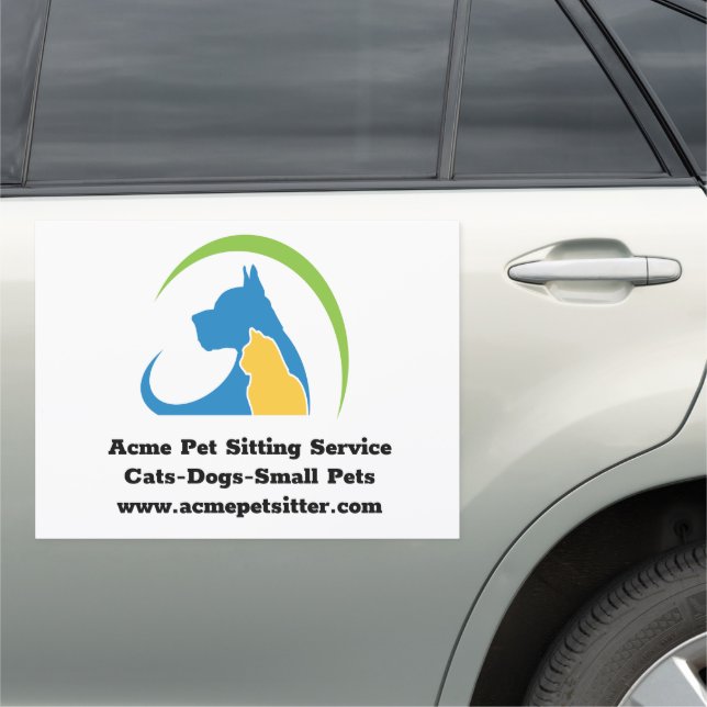 Cat Dog Pet Sitting Car Magnet (In Situ)