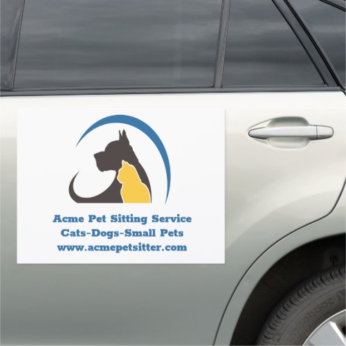 Cat Dog Pet Sitting Service Car Magnet