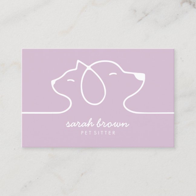 Cat Dog Petsitter Logo Business Card