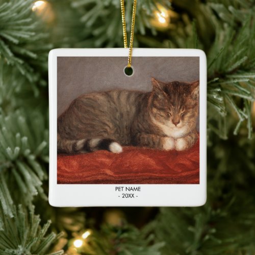 Cat Dog Photo Pet Memorial Gift Portrait Christmas Ceramic Ornament