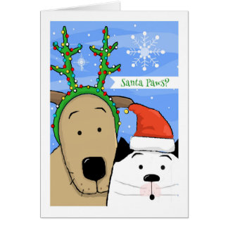 Cat Dog Reindeer Antlers and Santa Paws Cards