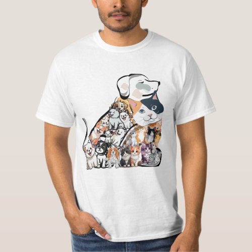 cat dog t_shirt