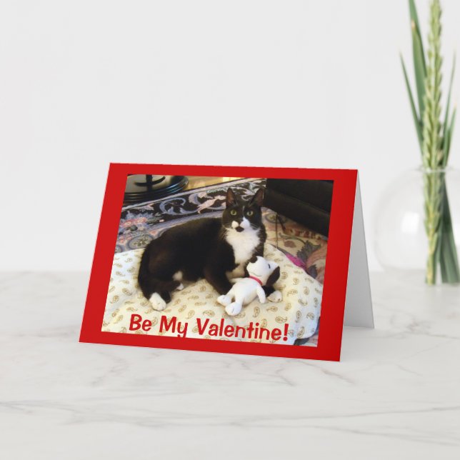 Cat & Dog Valentine Holiday Card (Front)