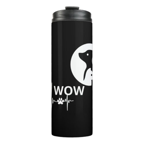 cat dog wow    thermal tumbler