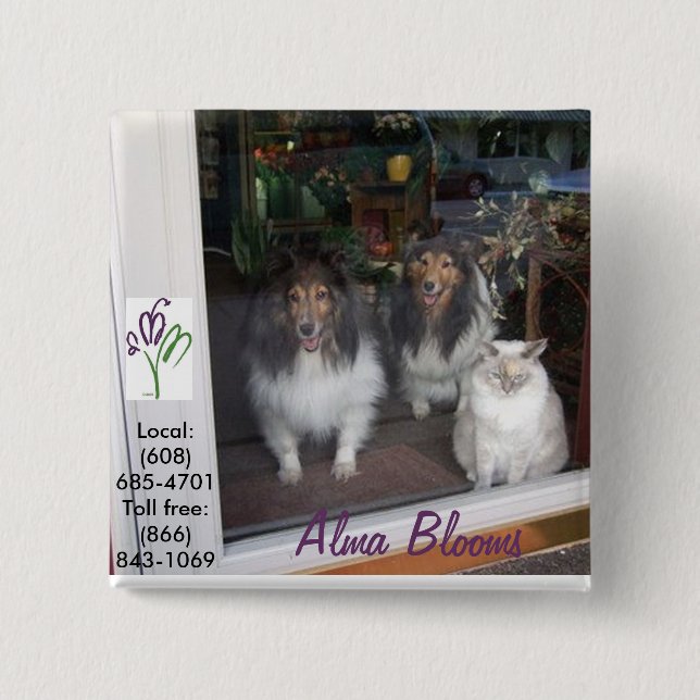 Cat & Dogs Pinback Button (Front)