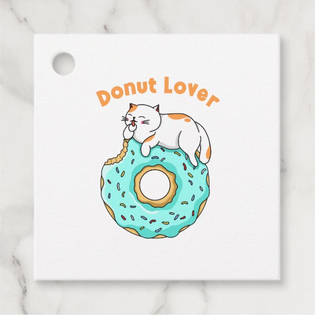 Cat Donut Lover Favor Tags (Front)