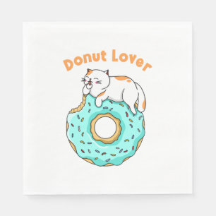 Cat Donut Lover Napkins