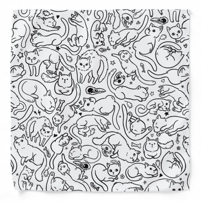 Cat Doodle Bandana (Front)