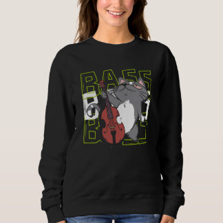 Cat Double Bass Player Jazz Musician Contrabass Sweatshirt