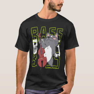 Cat Double Bass Player Jazz Musician Contrabass T-Shirt