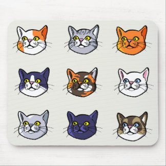 Cat Drawing Nine Different Breeds Mousepad