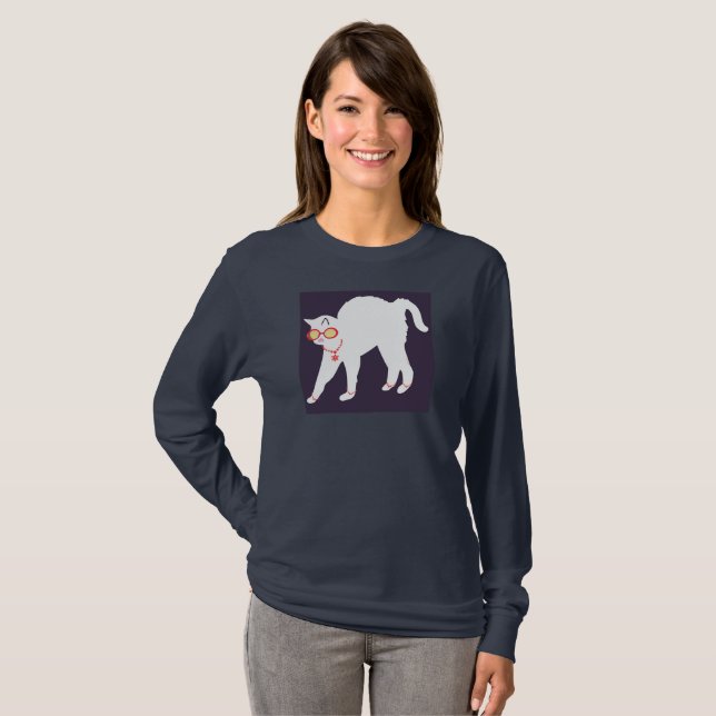 CAT DRESSED UP! Women Long Sleeve T-Shirt (Front Full)