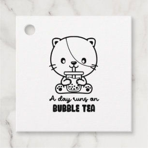 Cat Drink Bubble Tea, Boba Tea Clipart Favor Tags