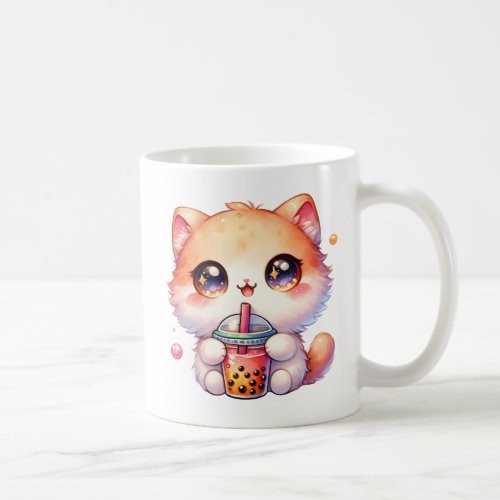 Cat Drinking Boba Cute Bubble Tea Coffee Mug