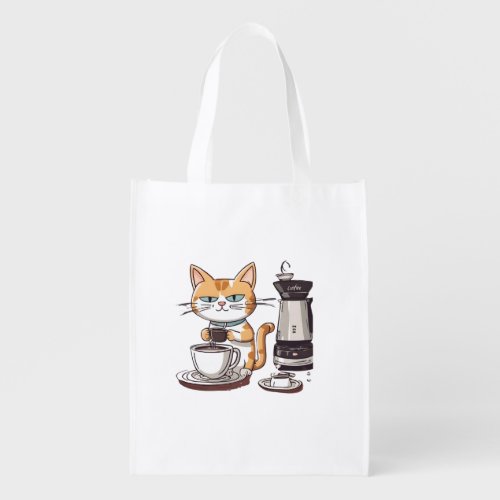 Cat drinking coffee Tote