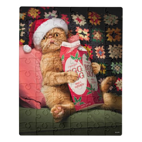 Cat Drinking Egg Nog Jigsaw Puzzle